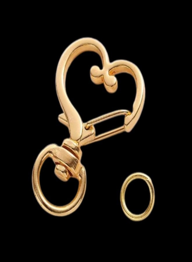 Snoogg Heart Shape Metal Keychain Keyring 360 Degrees Swivel Lobster Clasp Snap Hook for Making Key Ring Pendant, Bags Pendant and Other Accessories (20) - Image 3